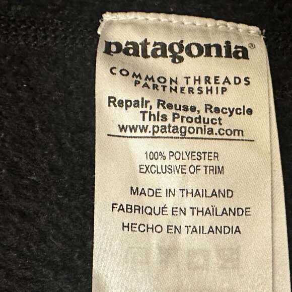 PATAGONIA Better Sweater Active 1/4 Zip Fleece Pullover Men L Black Sleeve Pocke - Picture 4 of 7